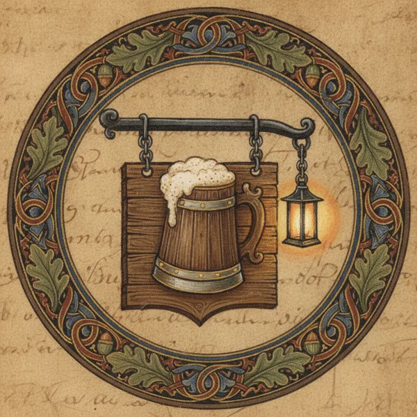 Tavern Name Generator: illuminated chapter medallion